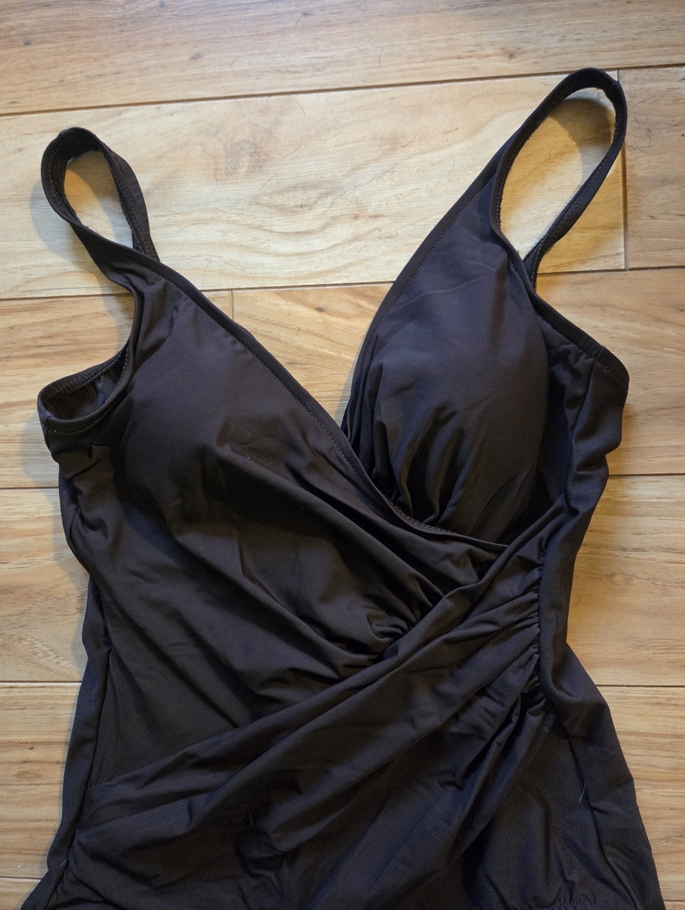Miraclesuit Swimsuit Slimming Wrap Style Brown Size 12 - Picture 3 of 7